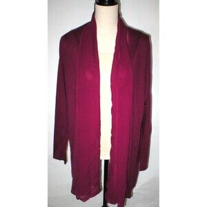 New NWT $540 Womens Max Mara Marina Rinaldi Sweater Open Cardigan M Purple Silk